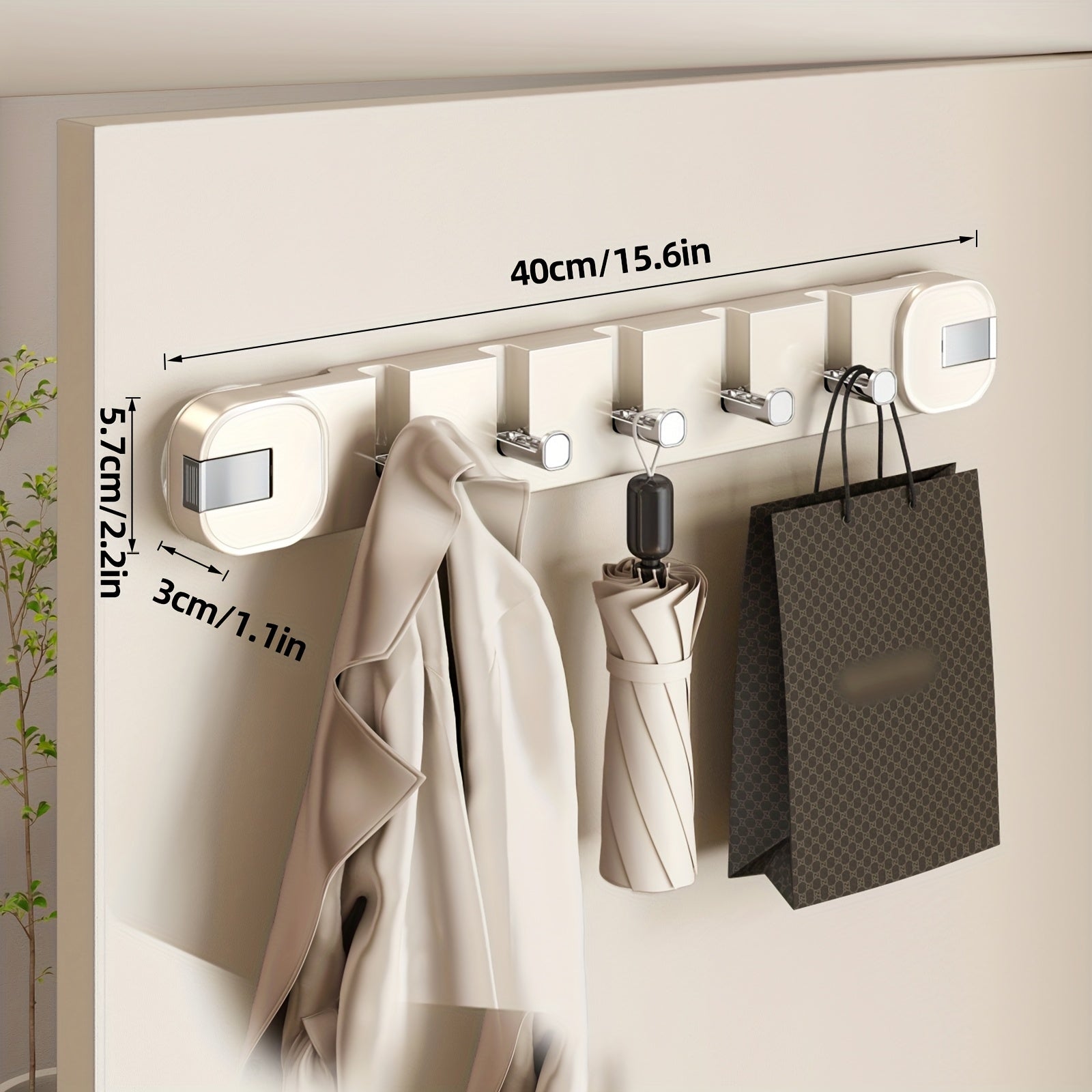 Wandhaakpaneel Zonder Boren – OrganiserenPlus Verborgen 5-Haken Rek