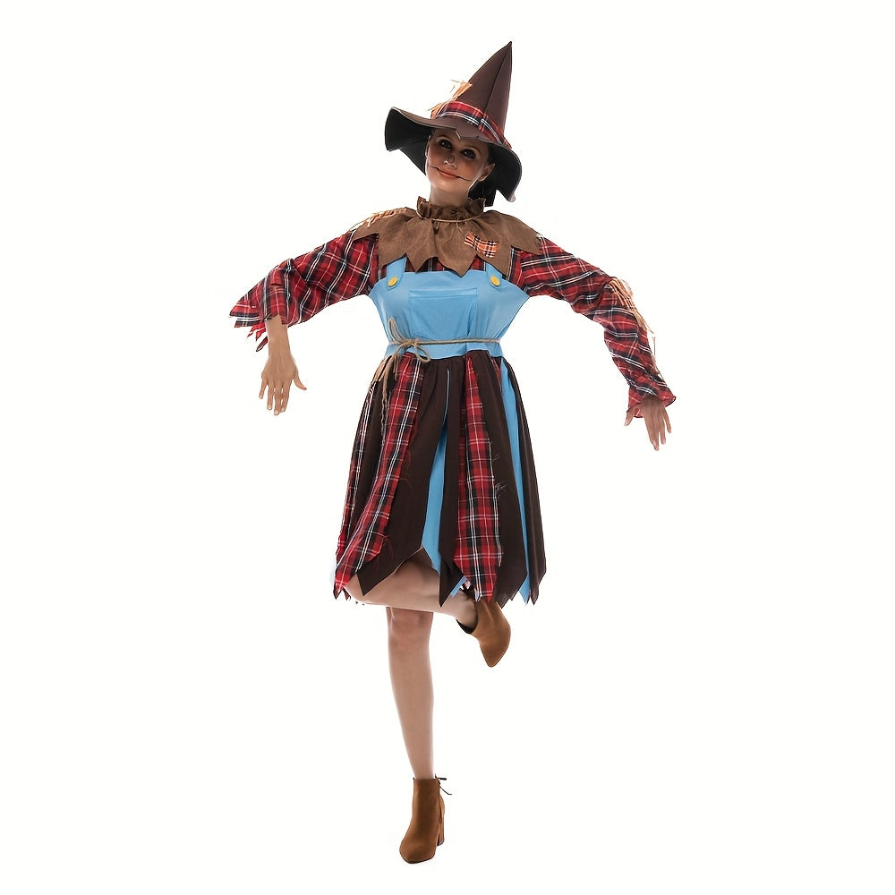 Vrouwen Grappige Lange Mouwen Halloween Kostuum Jurk | Midi