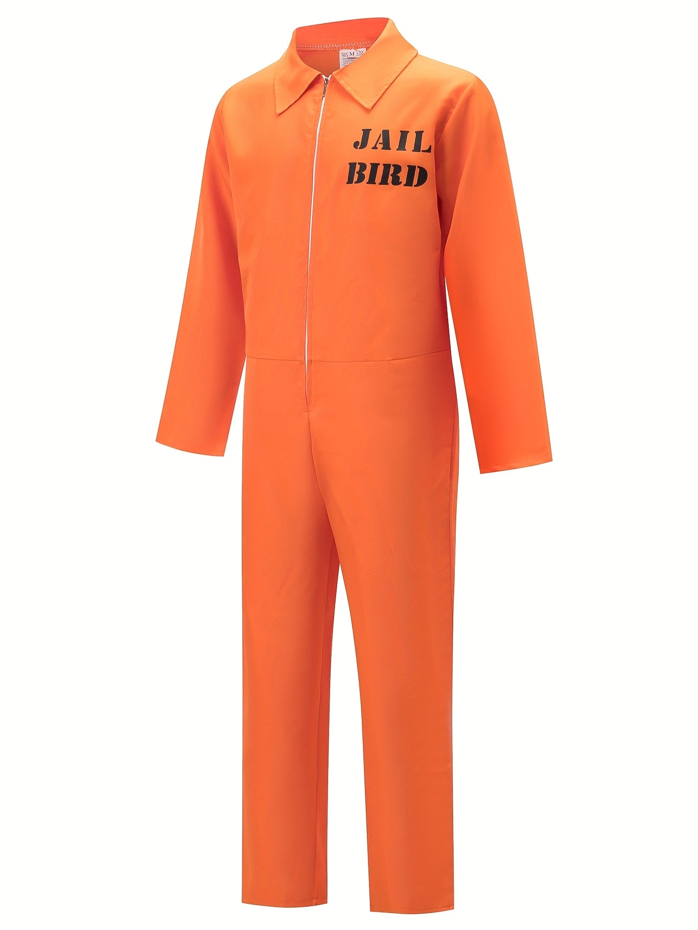 Heren Halloween Gevangenis Kostuum Jumpsuit met Lange Mouwen | Grappig