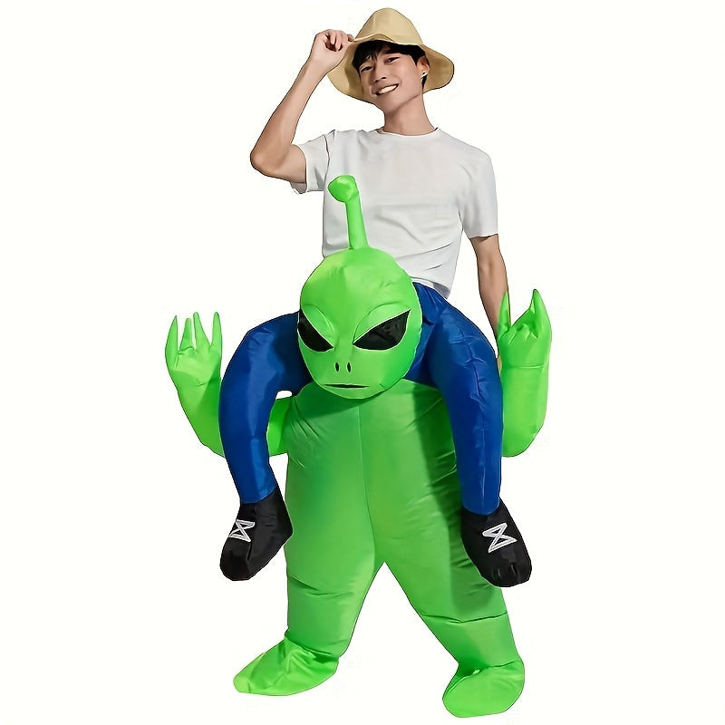 Grappig Opblaasbaar Halloween Alien Kostuum voor Mannen | Ride On Illusie