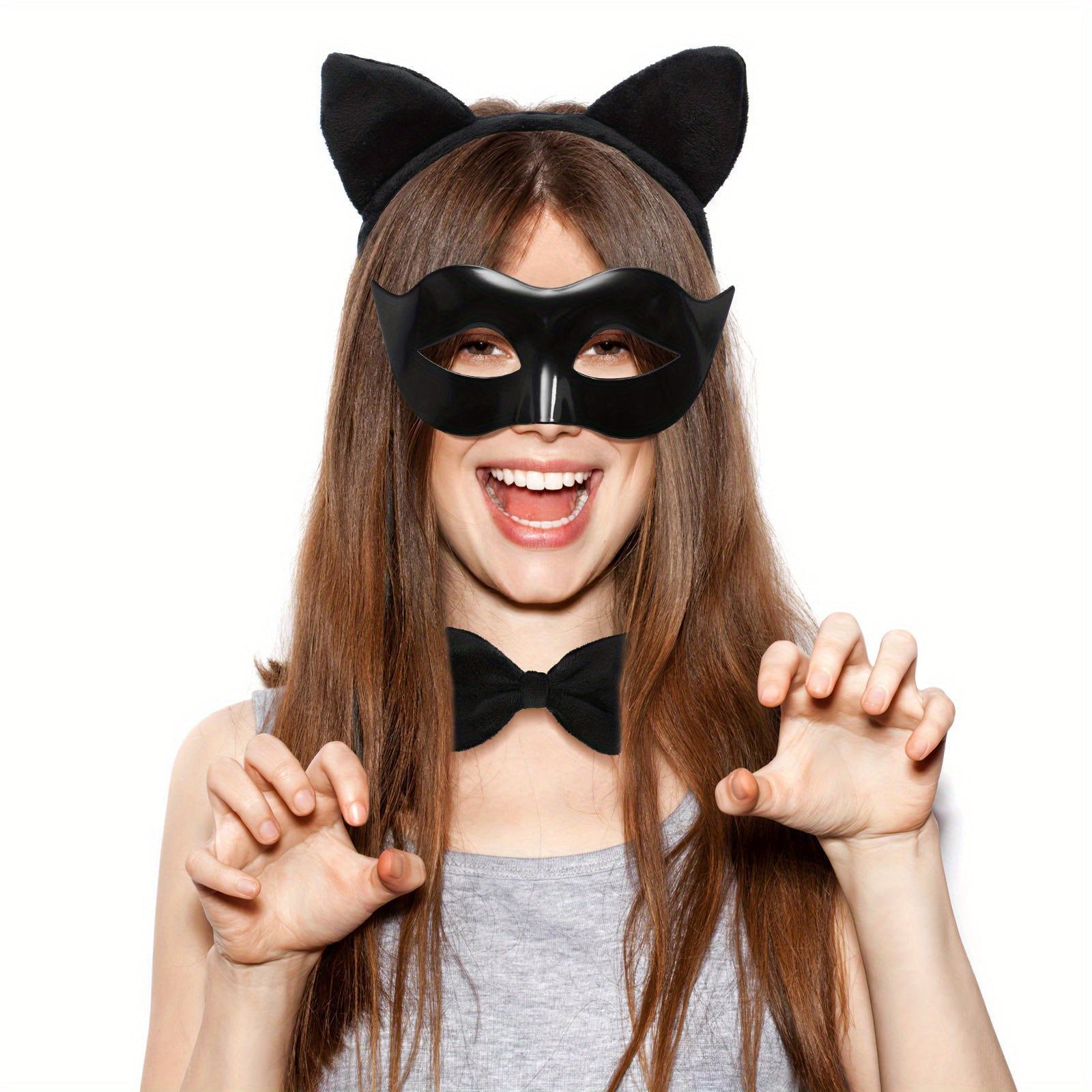 Meisjes Schattige Tulle Halloween Kostuum Jurk Set | Kat Masker Handschoenen Staart