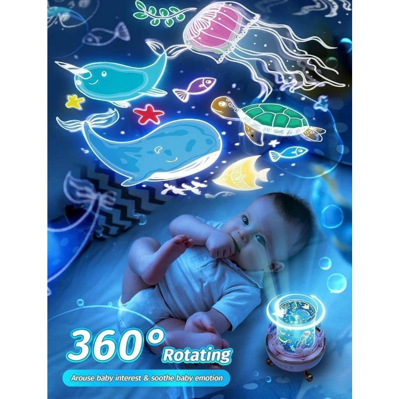 Frostwave | Kinderen 360° Rotating Konijn Nachtlamp Projector