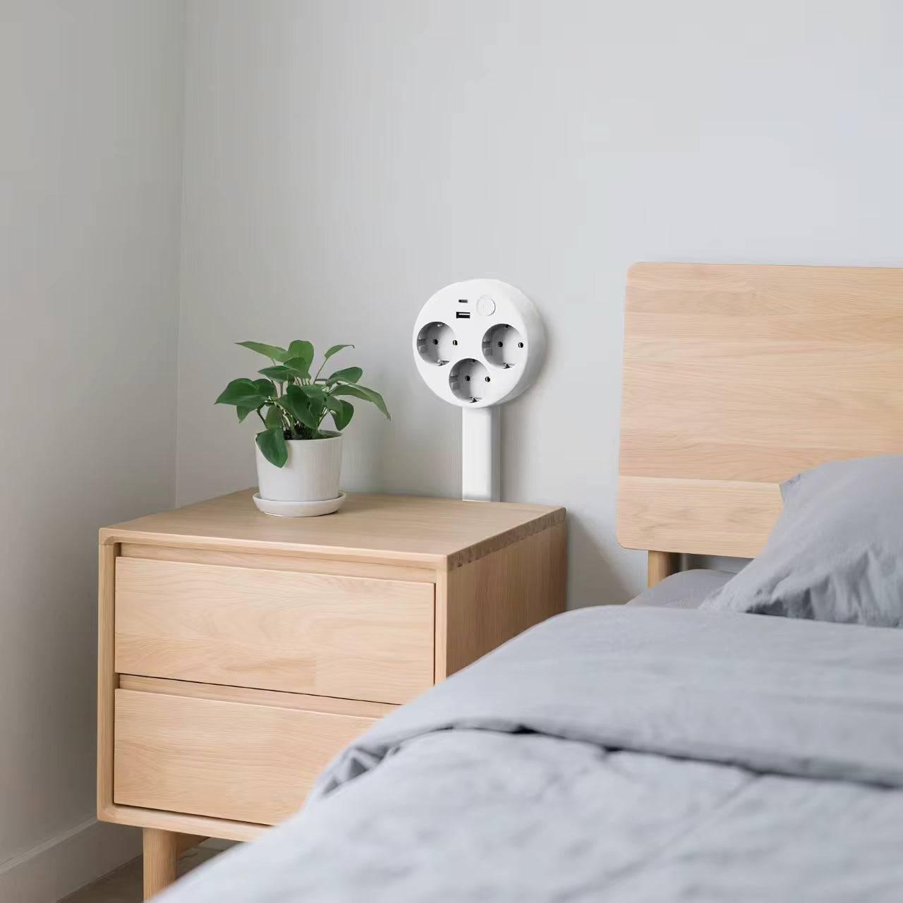 Uittrekbare Wandstekkerarm – Flexibele stroombron met USB en rotatie