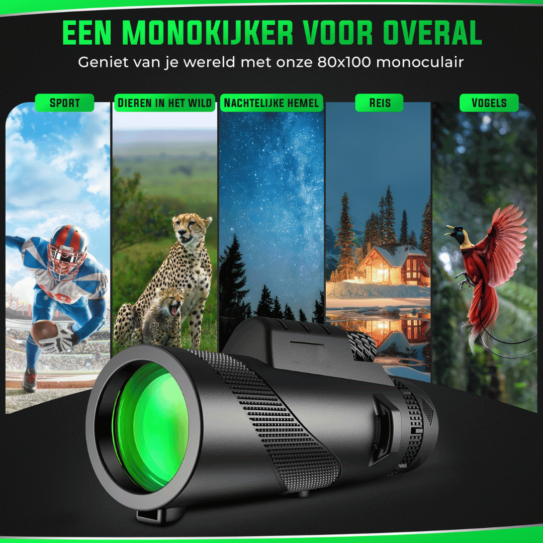 AstroView Hoogwaardige Monoculair | Compact en licht voor een heldere kijk op grote afstanden