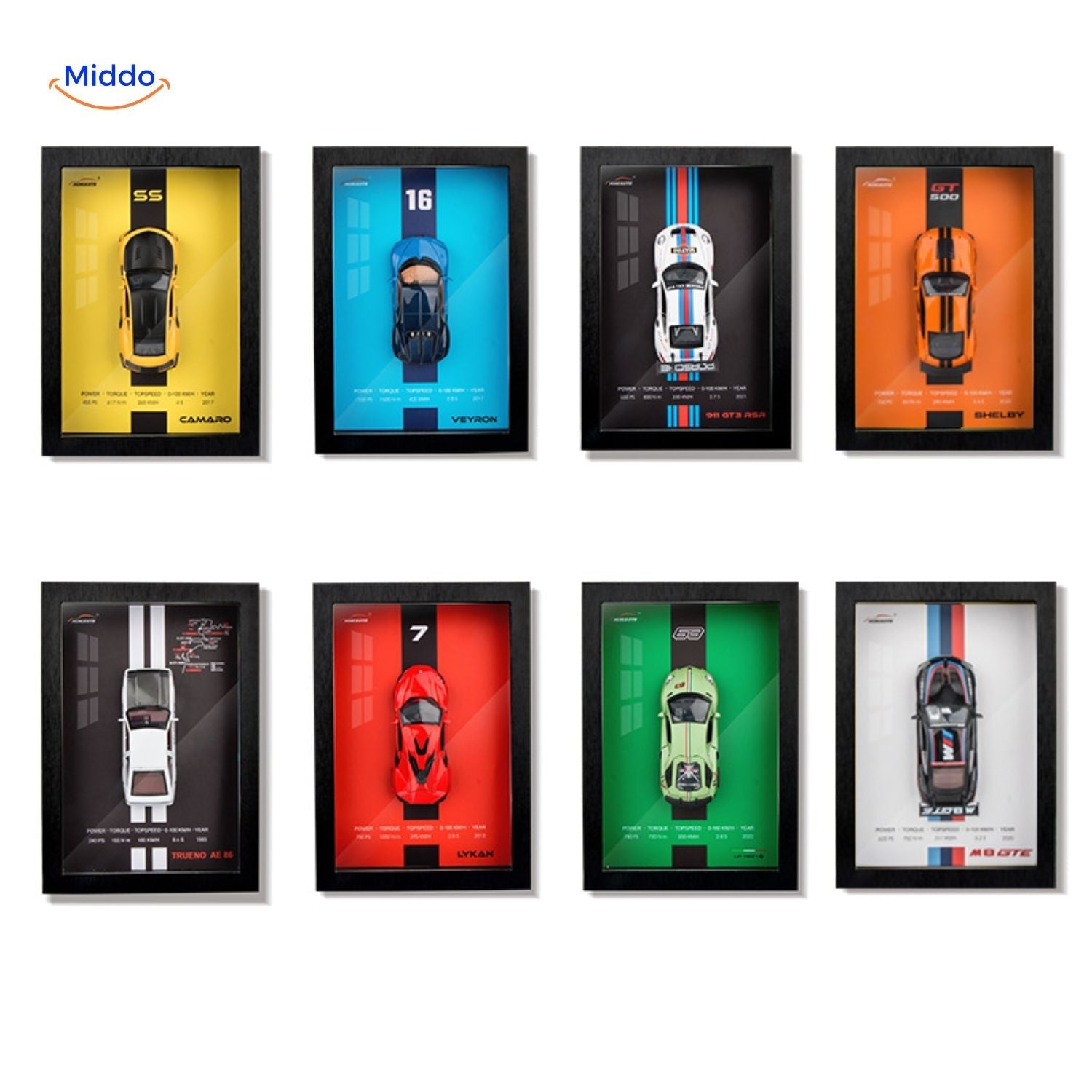 ArtistryDrive 3D Wandrahmen | Exquise Autokunst voor stijlvolle Muren