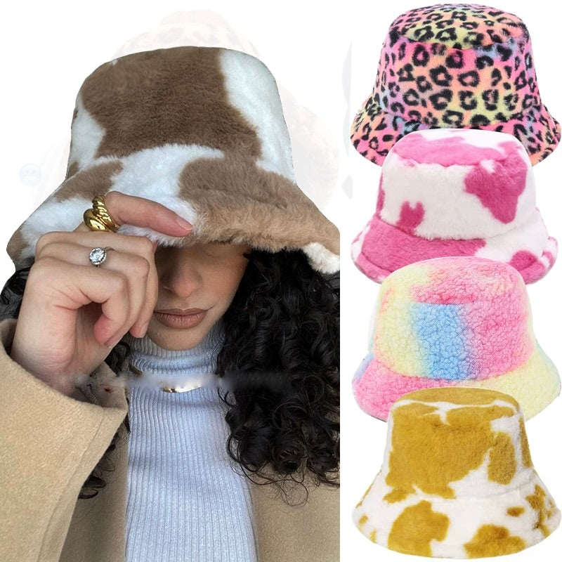 Fluweelzachte Wintermuts Luxe Pluche – Warme Unisex Bucket Hat voor Koude Dagen
