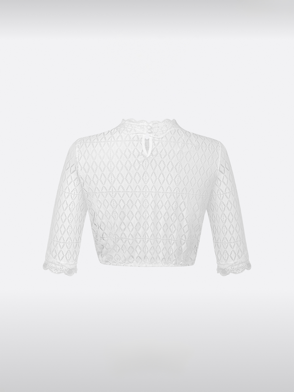 Witte Halve Mouw Hoogsluitende Dirndlblouse