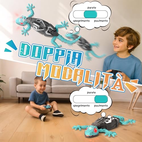 GecoFun Afstandsbediening Hagedis | Interactieve hagedis met heldere LED-ogen en realistische bewegingen voor kinderen vanaf 3 jaar