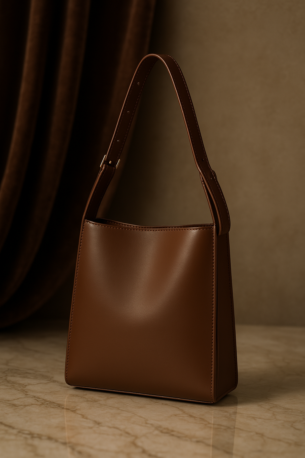 Dames Schoudertas Zwart One Size Vegan Leer