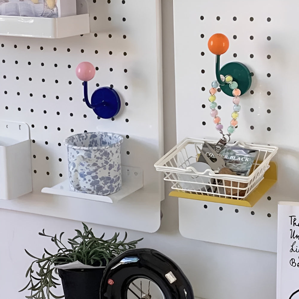 MagneSphere Houten Magnetische Wandhaken – Kleurrijke Opbergoplossing Zonder Boren