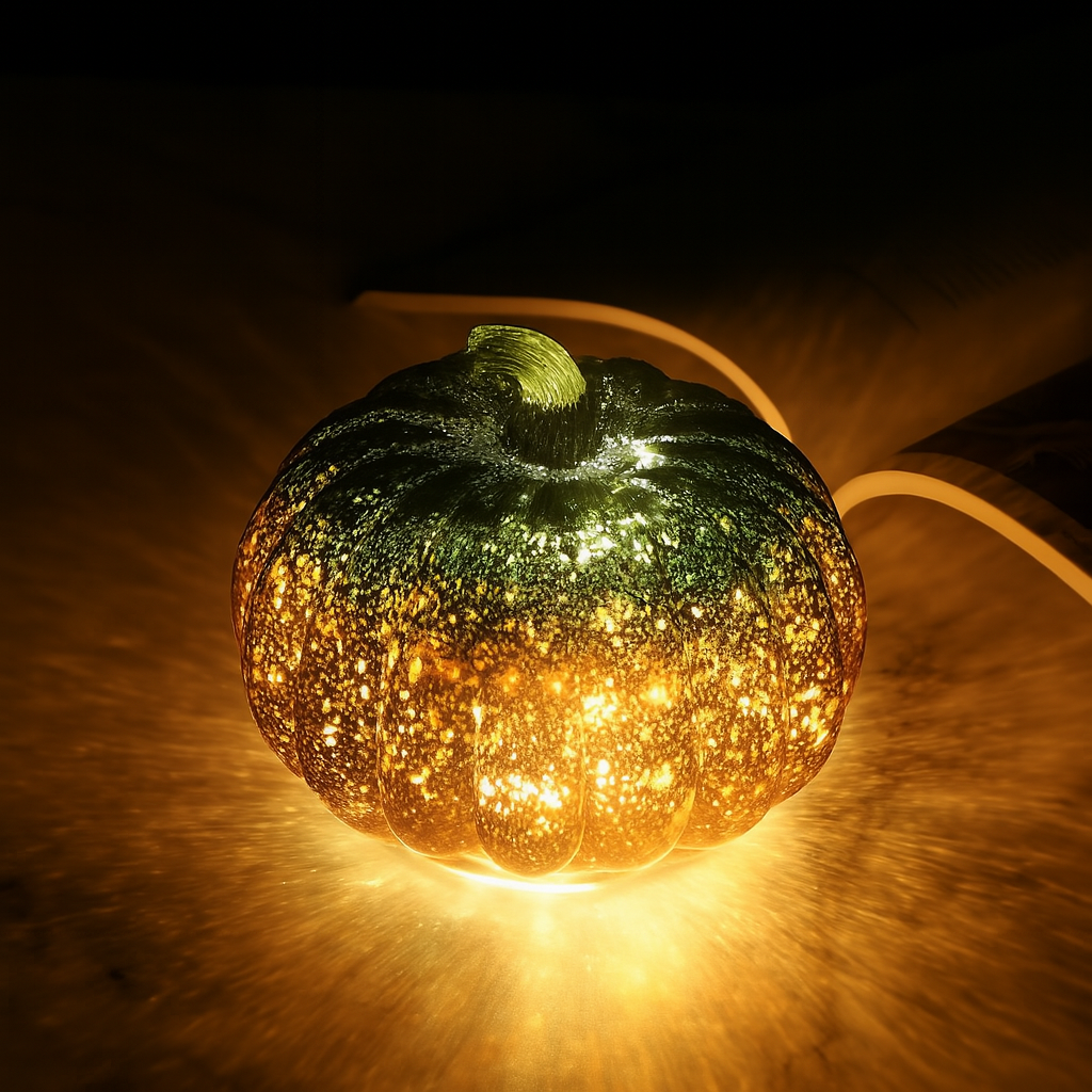 Halloween Decoraties Glas Pompoen LED Verlichting Set