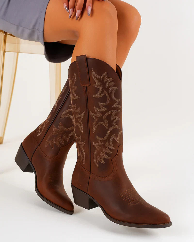 WestLine Dames Cowboystiefels – Klassiek Western Design met Comfortabele Pasvorm