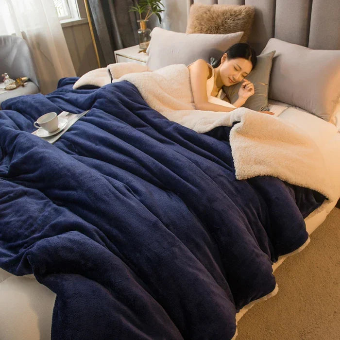 CozyNest Omkeerbare Woldeken – Flanel & Kasjmier Warmtedeken voor de Winter