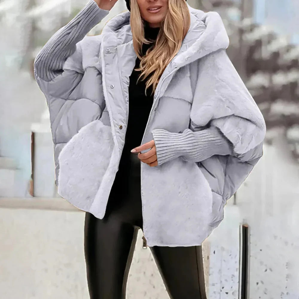 CozyShell Plus Size Dames Pufferjacke – Warme Winterjacke met Capuchon en Dikke Vulling