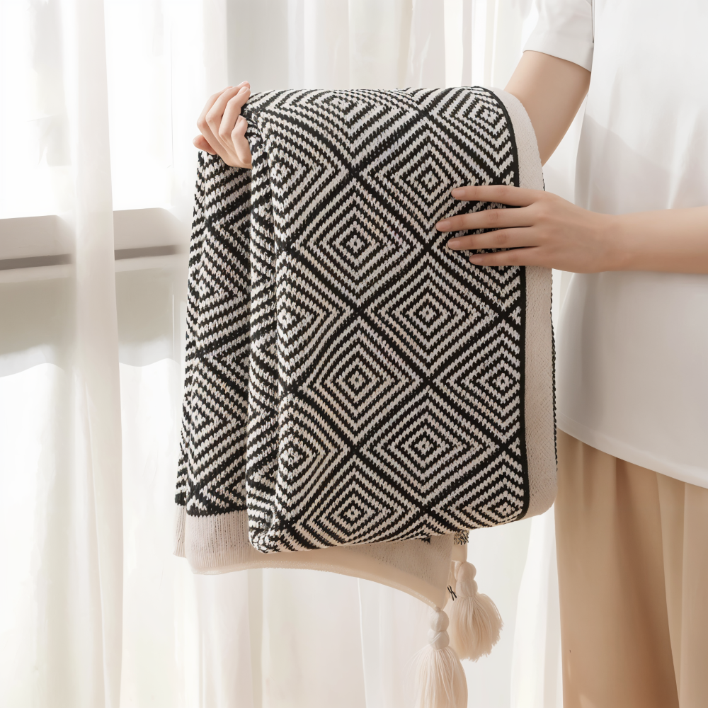 GeoComfort Fleece-Dekens – Zacht, licht polyester met moderne print