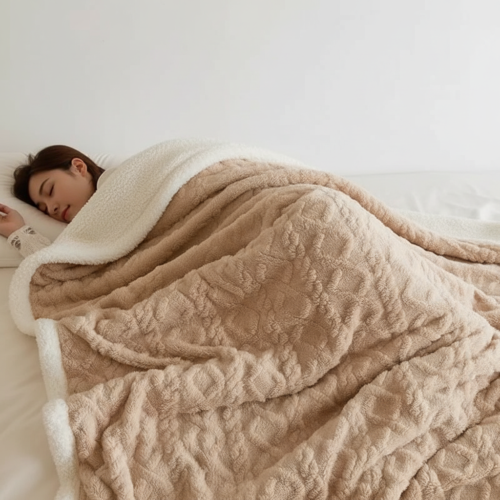 WarmThuis Winterdeken – Luxe Lamswol Fleece Deken met Dubbelzijdig Ontwerp