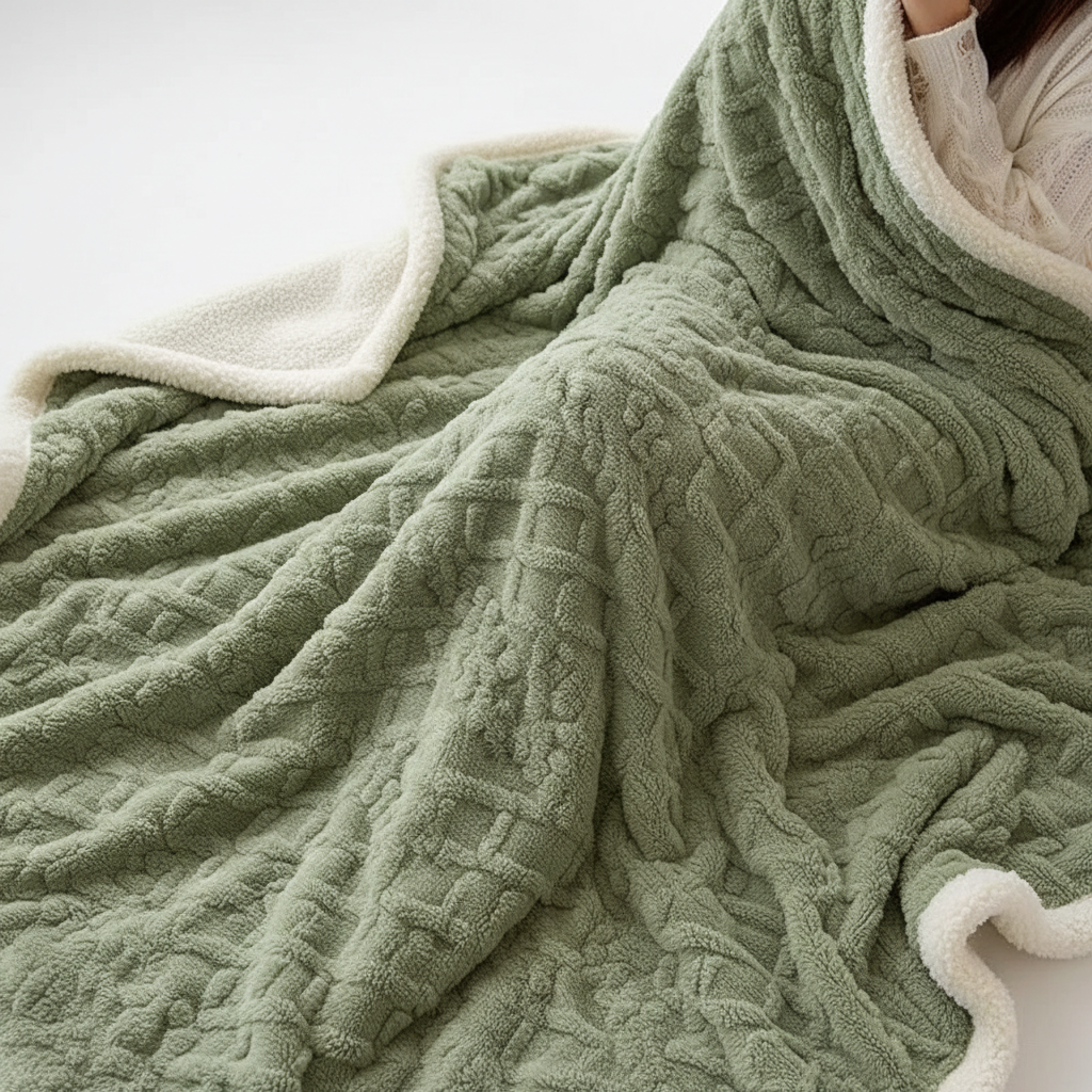 WarmThuis Winterdeken – Luxe Lamswol Fleece Deken met Dubbelzijdig Ontwerp