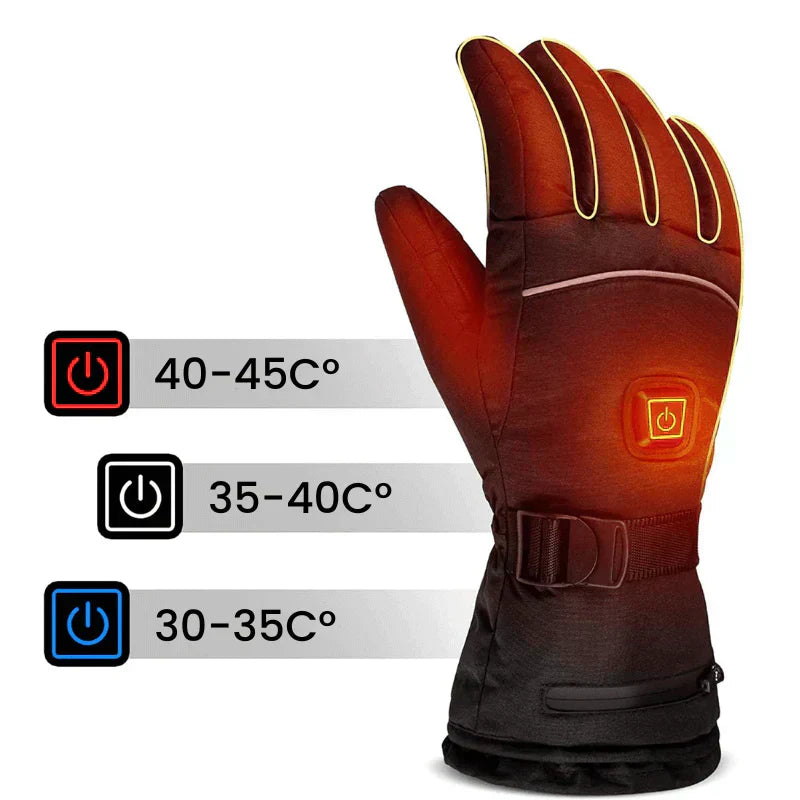 ThermoGrip Verwarmde Handschoenen – Waterdichte Unisex-handschoenen met 3 verwarmingsniveaus en touchscreenfunctie