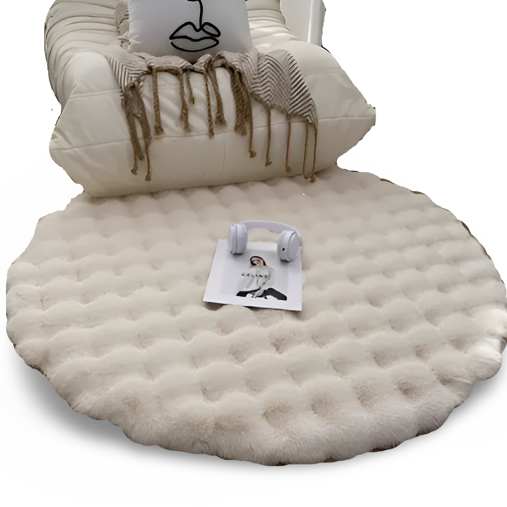 Ronde Zachte Antislip Deurmat – Gezellige Fleece Woondecoratie