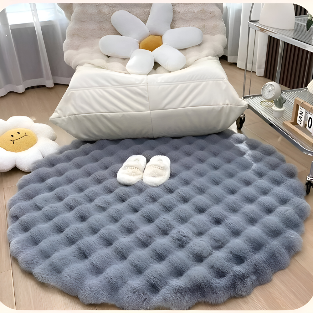 Ronde Zachte Antislip Deurmat – Gezellige Fleece Woondecoratie