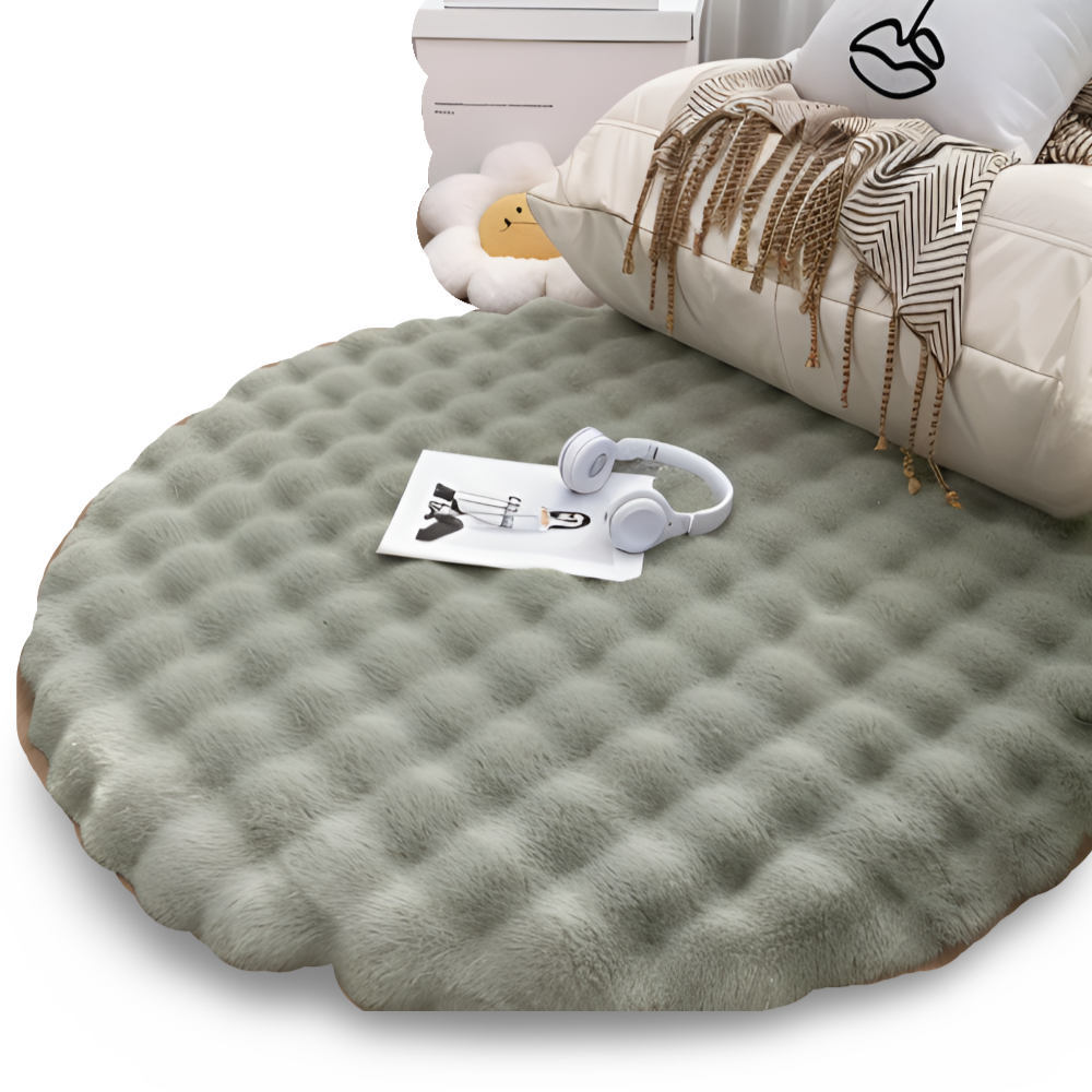 Ronde Zachte Antislip Deurmat – Gezellige Fleece Woondecoratie