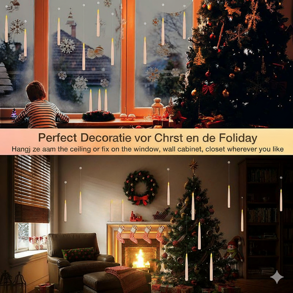LumiGlow LED Kaarsen Set | Vlamloze hangende kaarsen met afstandsbediening voor sfeervolle decoratie