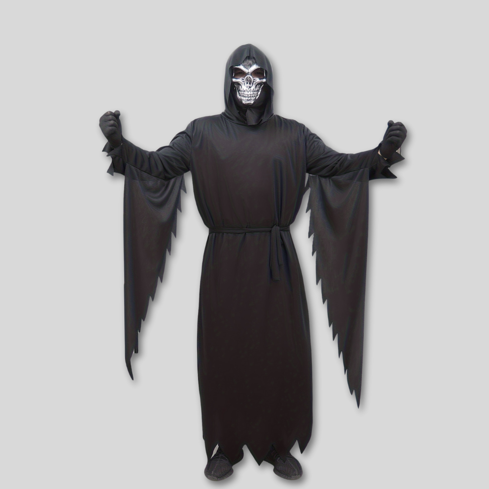 Grim Reaper Halloween Kostuum Met Kap En Masker Polyester Outfit