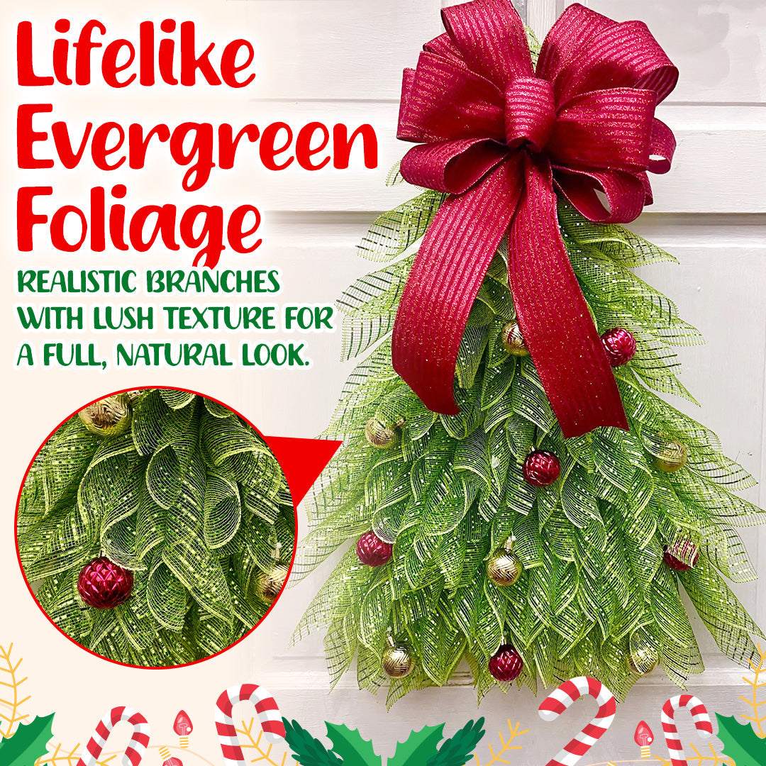 InverTree | Inverted Kerstboom Krans met LED Verlichting Handgemaakte Feestdecoratie