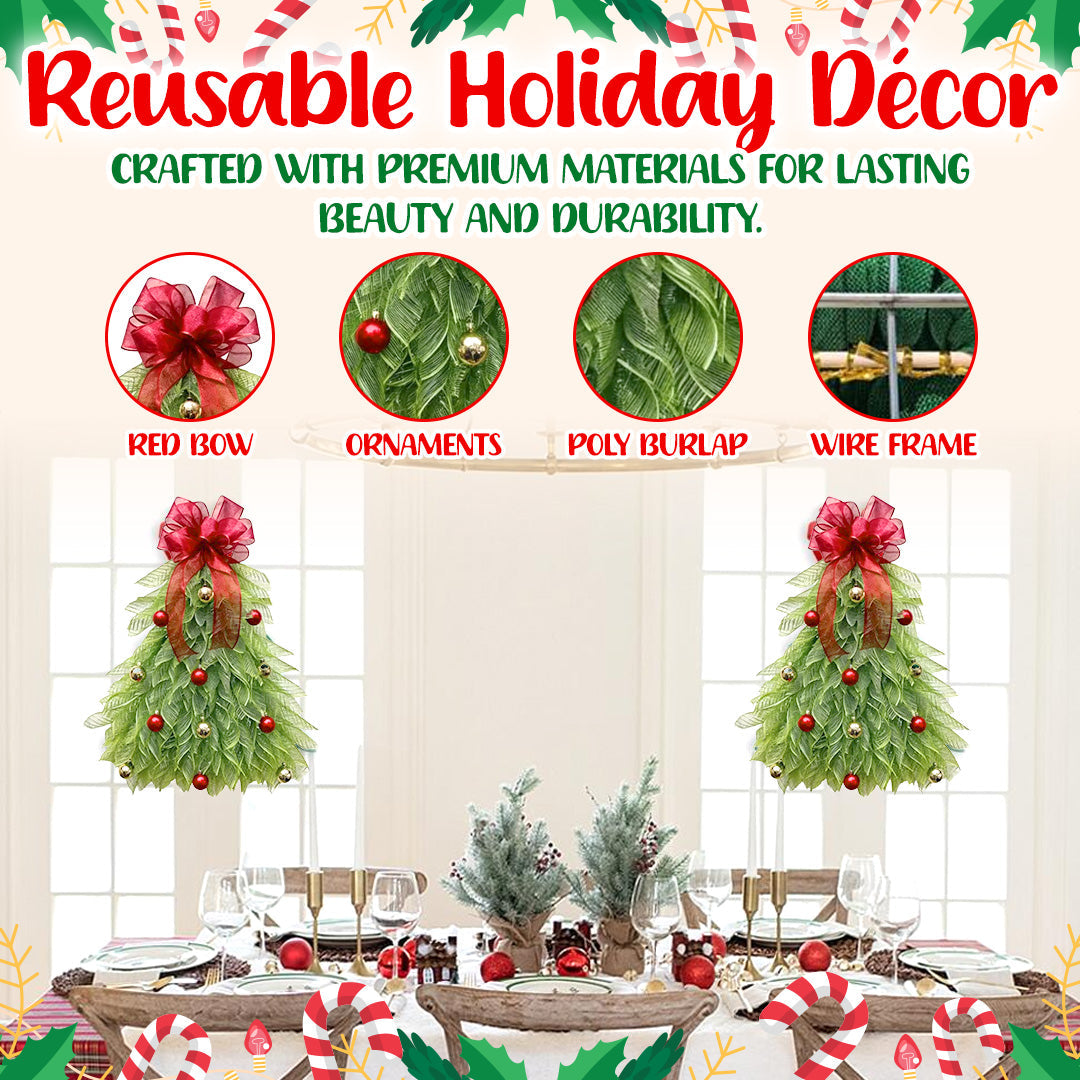 InverTree | Inverted Kerstboom Krans met LED Verlichting Handgemaakte Feestdecoratie