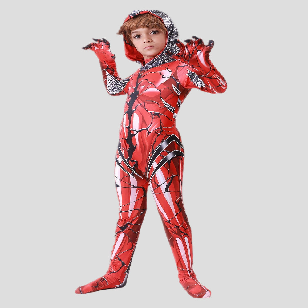 Halloween Kostuum Kinderen Rode Superheld Jumpsuit