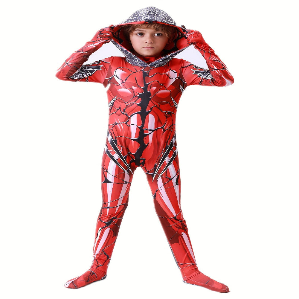 Halloween Kostuum Kinderen Rode Superheld Jumpsuit