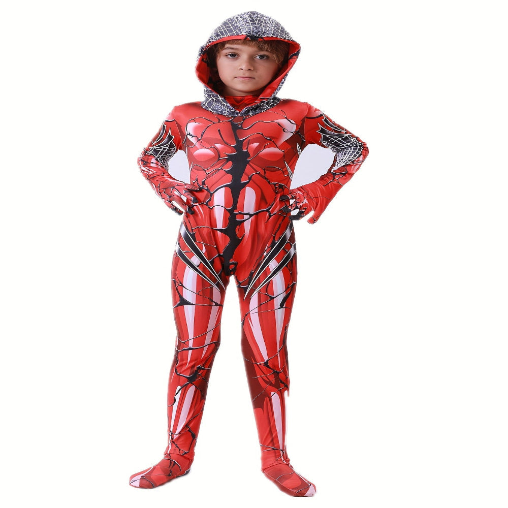 Halloween Kostuum Kinderen Rode Superheld Jumpsuit