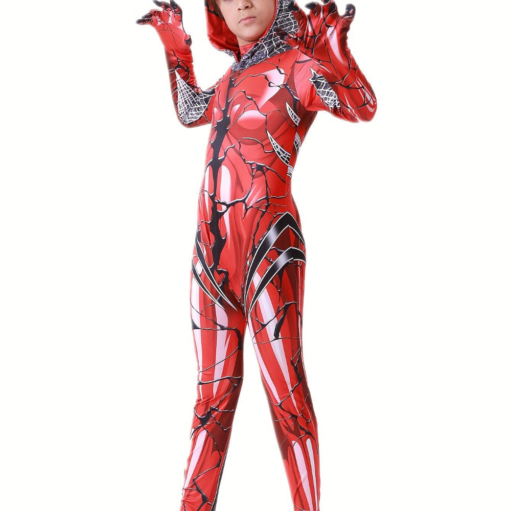 Halloween Kostuum Kinderen Rode Superheld Jumpsuit