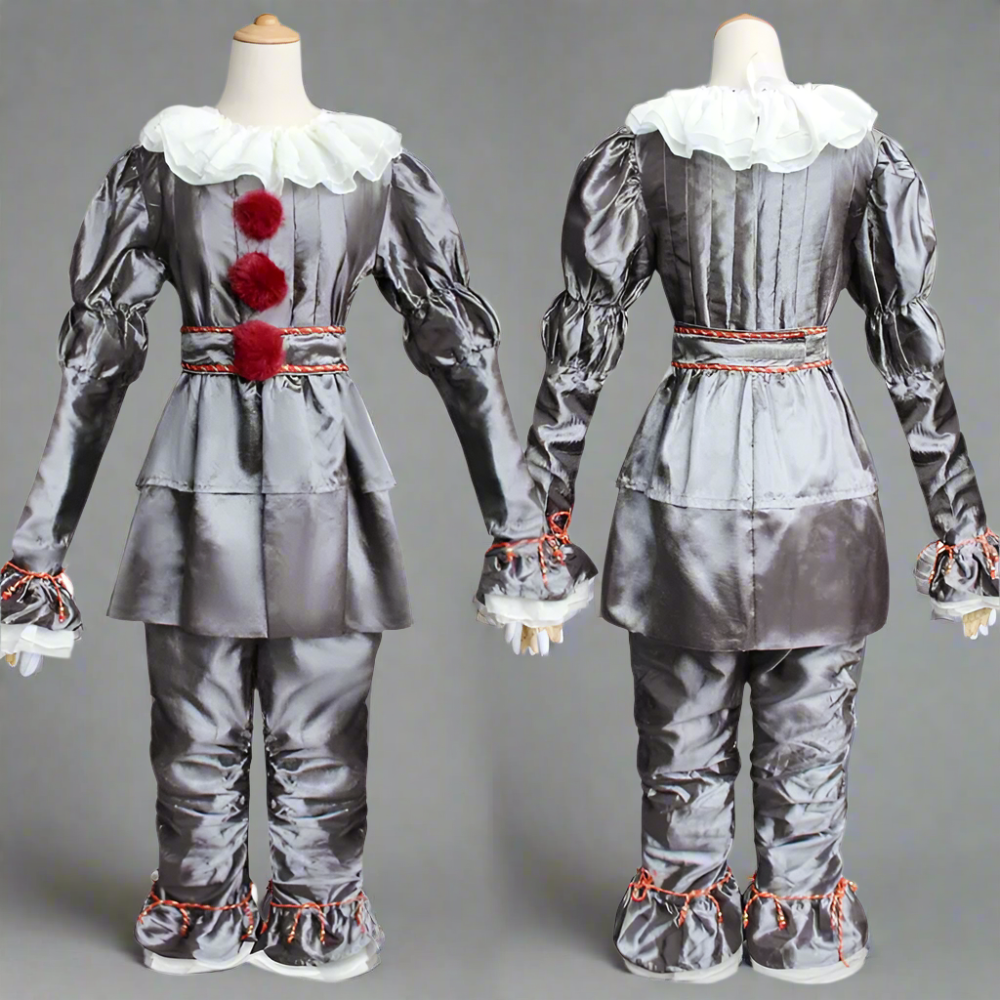 Halloween Kinderen Clown Kostuum Satijn Chiffon Set