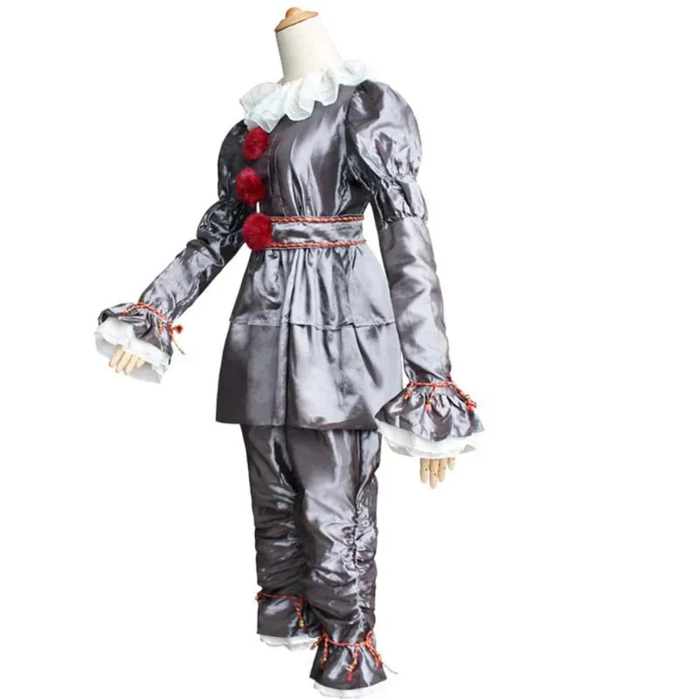 Halloween Kinderen Clown Kostuum Satijn Chiffon Set