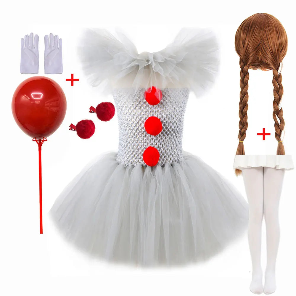 Halloween Kinderen Clown Kostuum Tutu Jurk