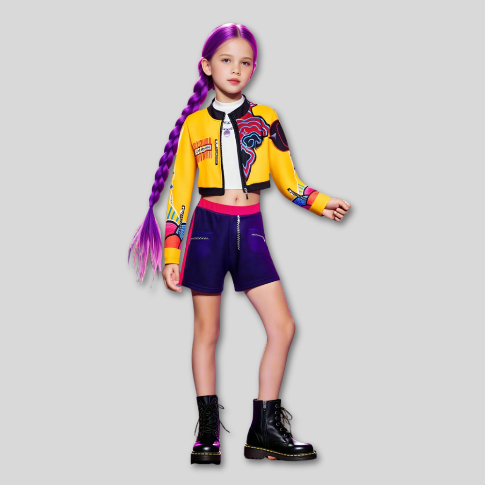 Halloween Kids Kpop Hunter Zanger Outfit Set