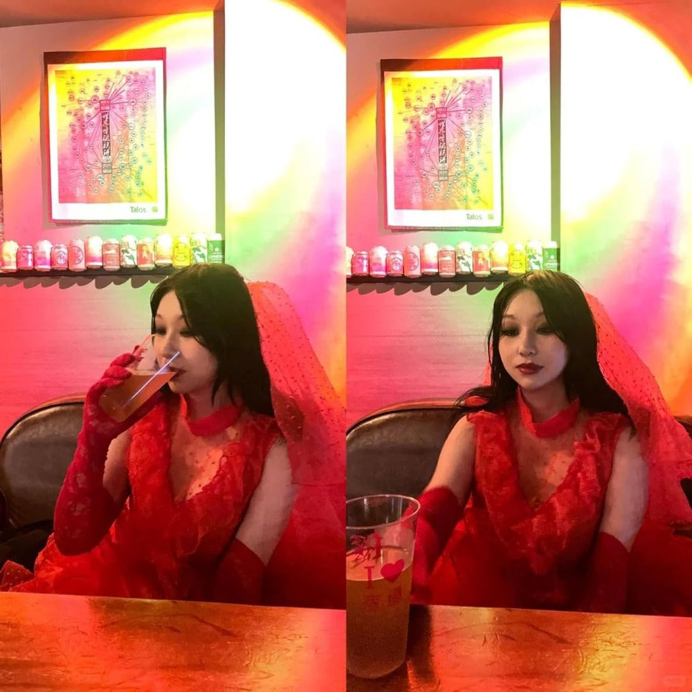 Halloween Rode Kant Gothische Kostuum Jurk