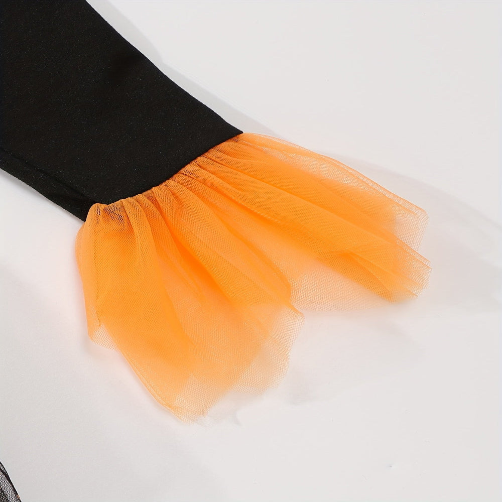 Halloween Heks Kostuum Kinderen Mesh Feestjurk