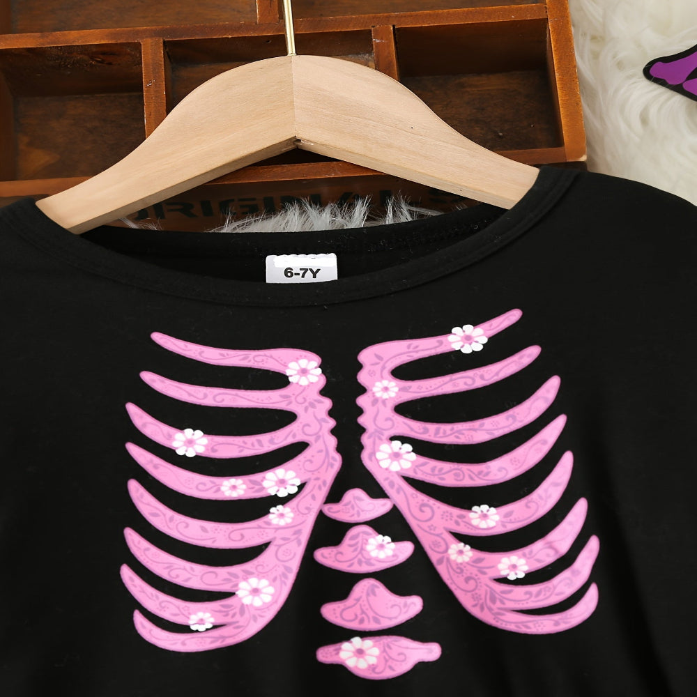 Halloween Heks Kostuum Kinderen Skelet Tulle Jurk