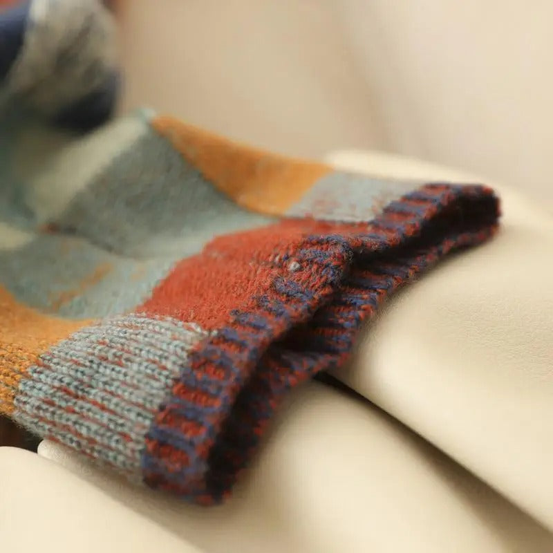 CashLoom Kasjmiertrui – Patchwork Damestrui met Col en Duurzaam Ontwerp