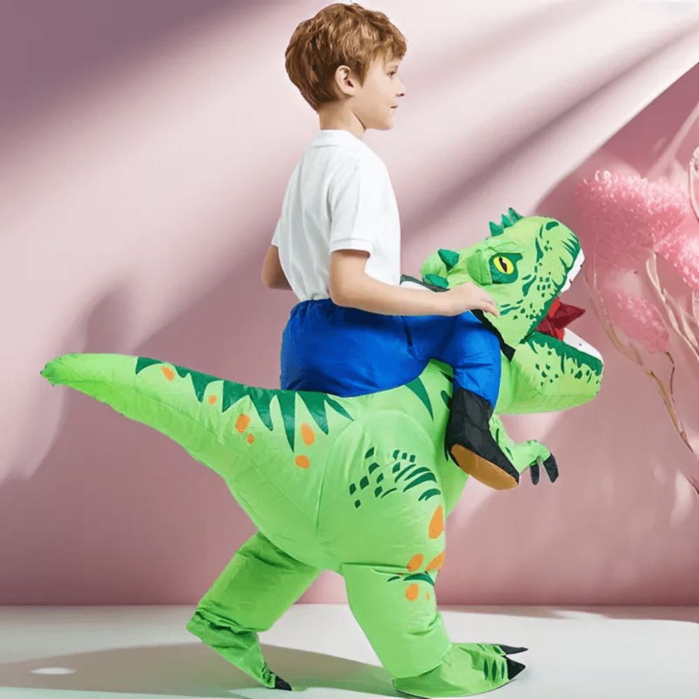 Opblaasbaar Dinosauruskostuum Kinderen Halloween Kostuum Ride-On