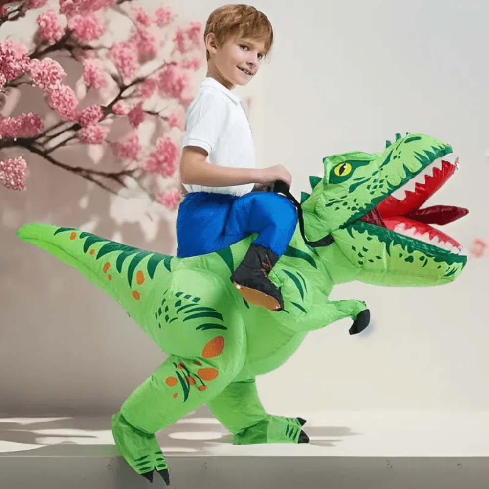 Opblaasbaar Dinosauruskostuum Kinderen Halloween Kostuum Ride-On