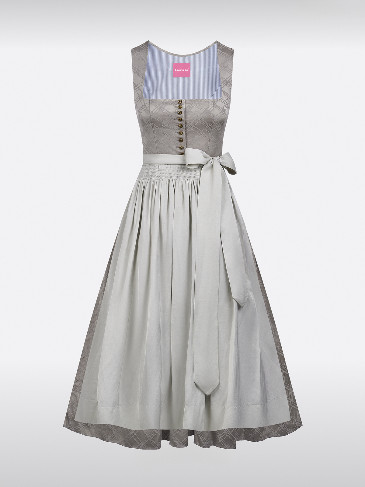 Grijze Rechte Uitsnede Gestructureerde Dirndl
