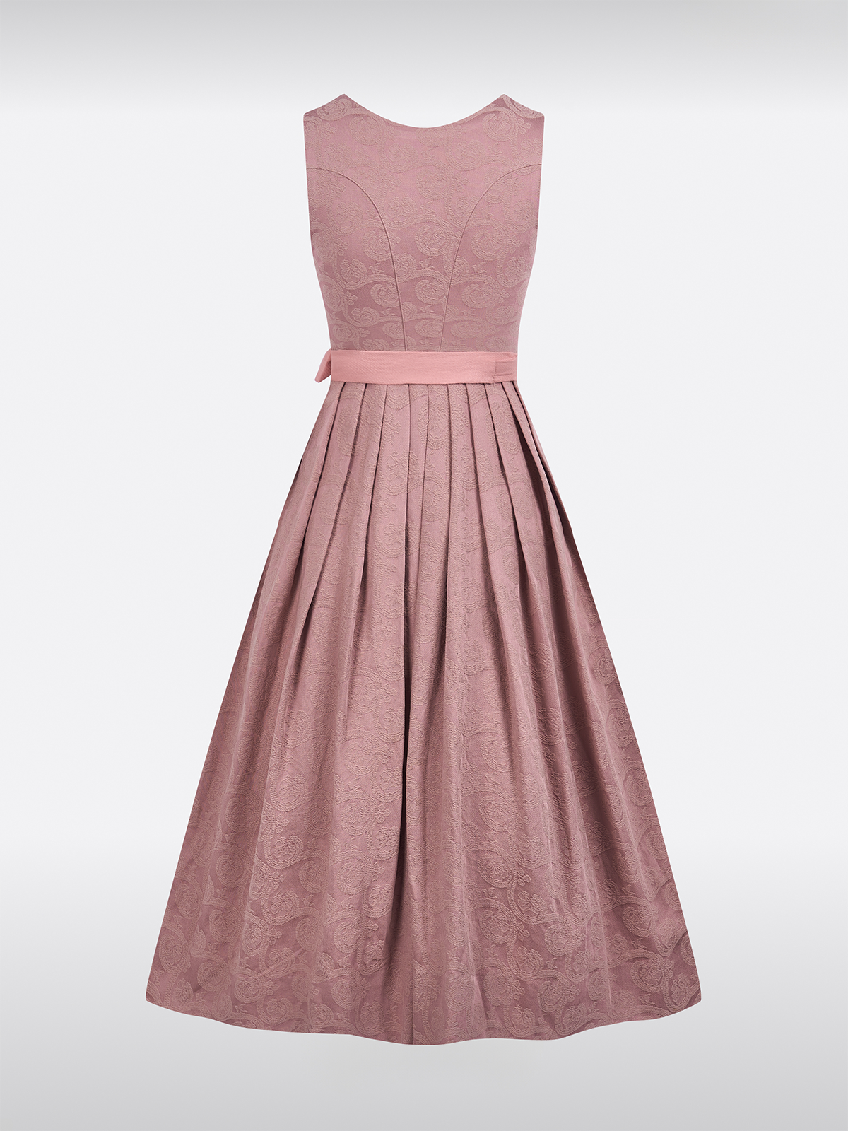 Rosa Rechte Halslijn Met Bloemenpatroon Dirndl