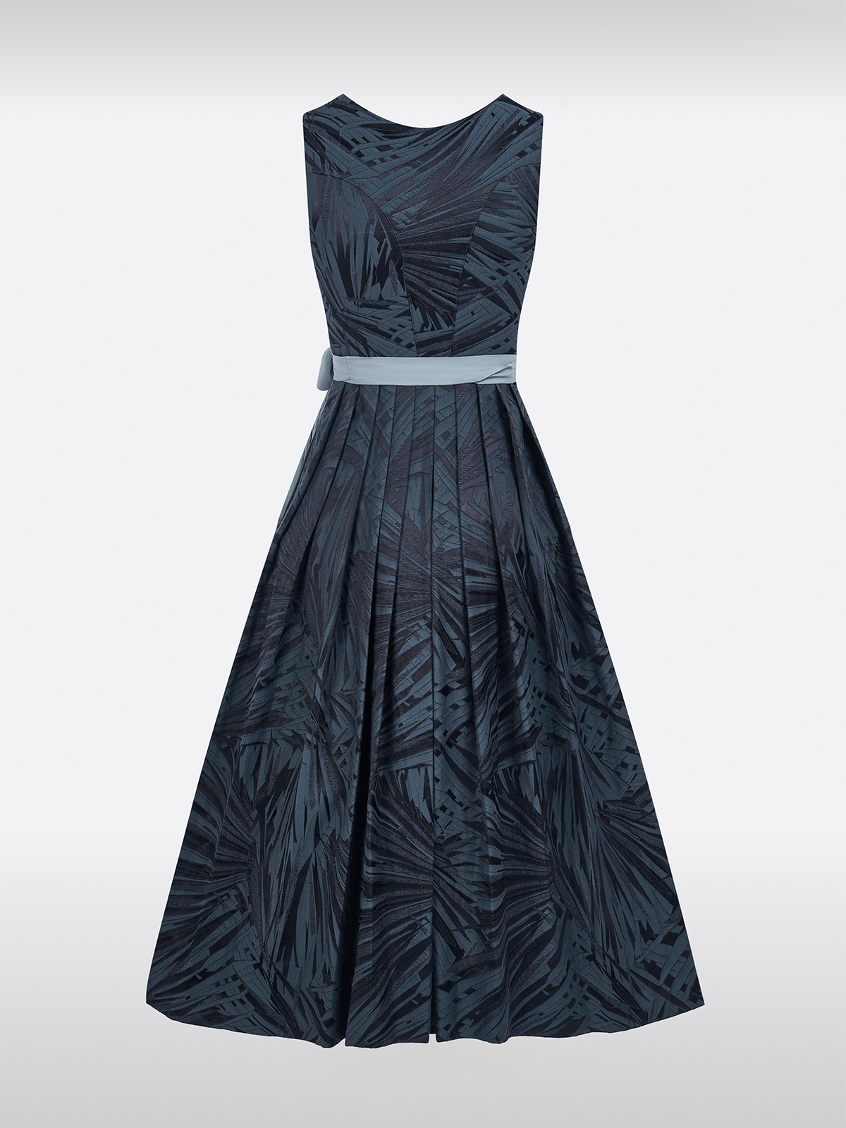 Blauwe Rechte Halslijn Gemusterd Dirndl