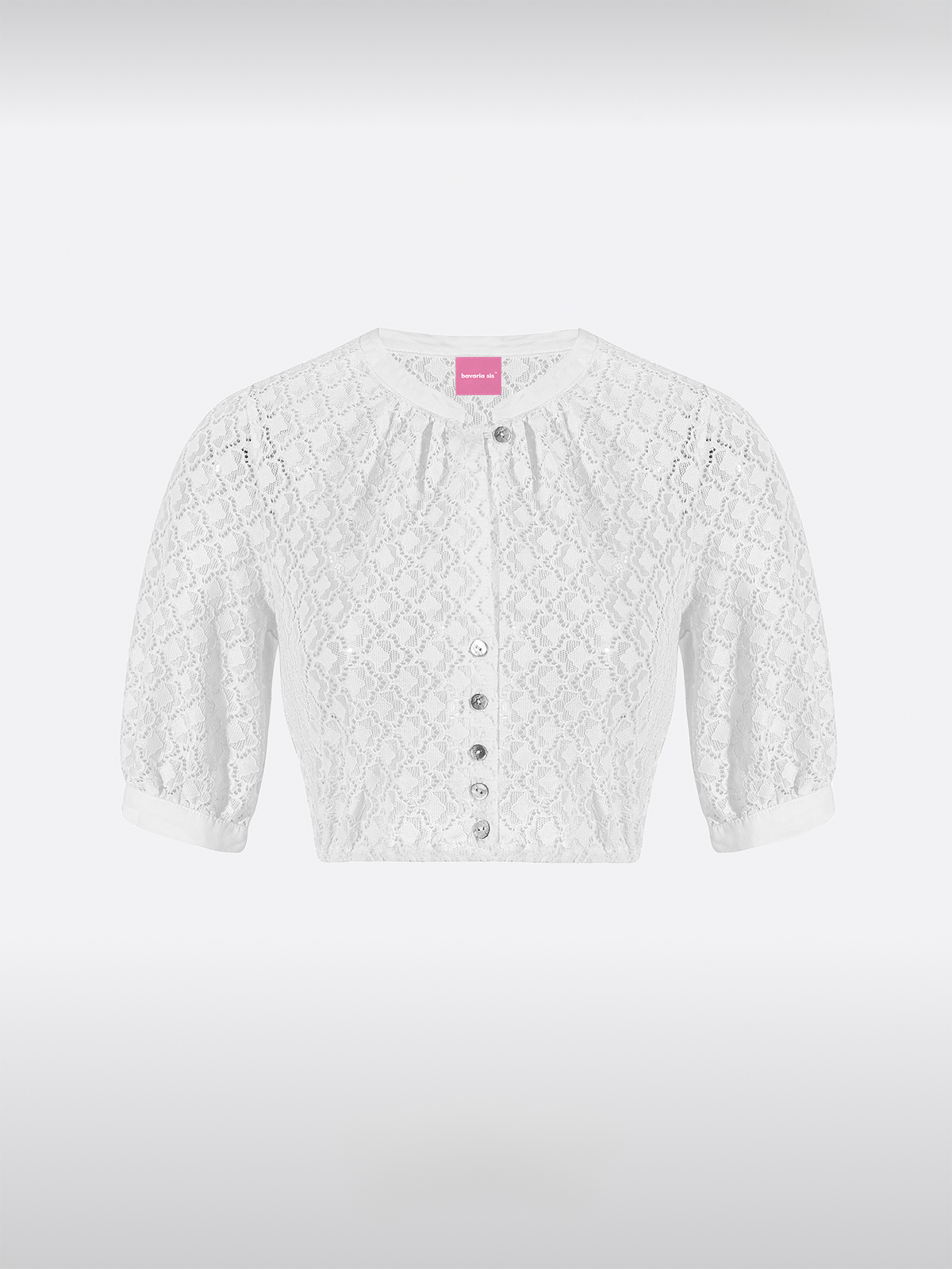 Witte Hoogsluitende Dirndlblouse