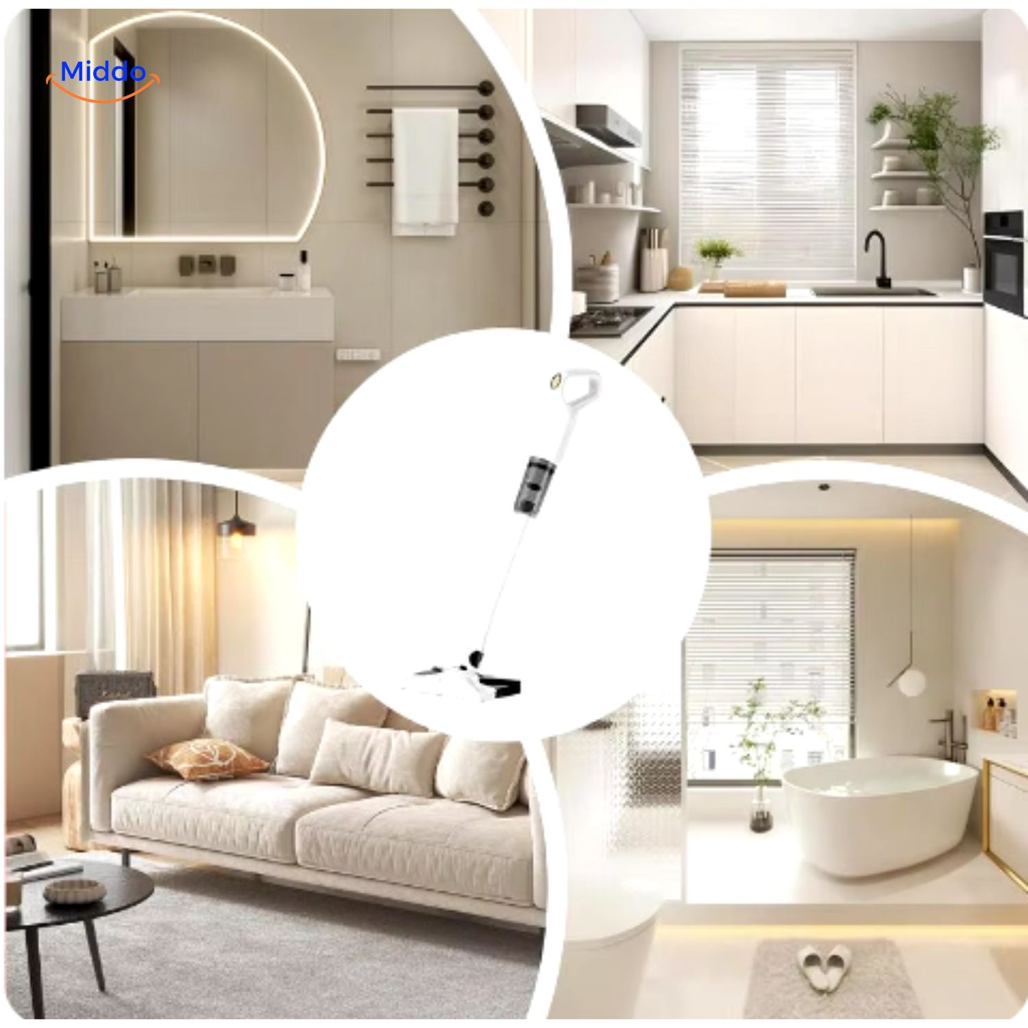 ReinClean MopVac™ | Draadloze stofzuiger met krachtige zuigkracht & effectieve mijtenverwijdering!