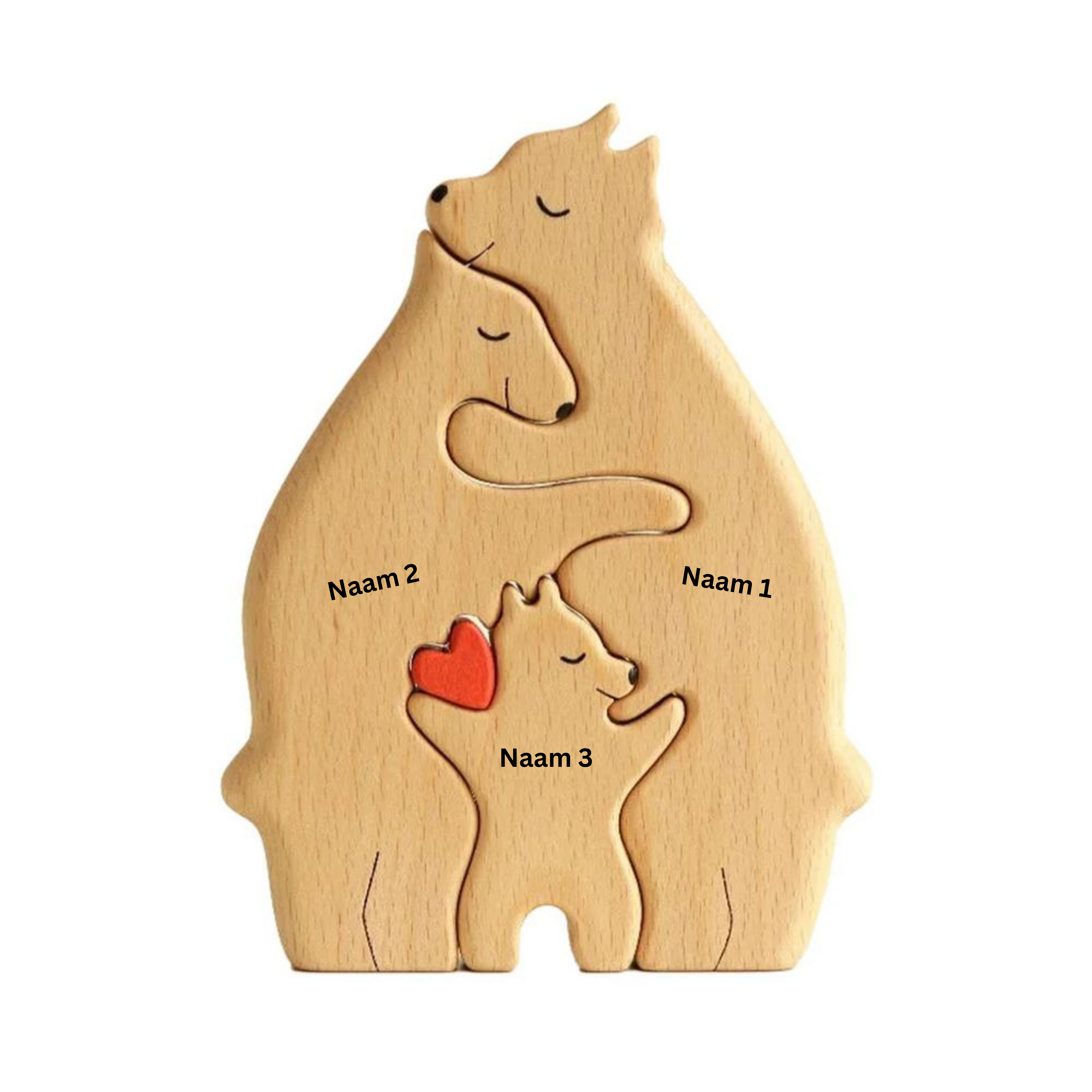 Houten Beerfamilie | Personaliseerbare en unieke decoratie voor een warme, persoonlijke touch