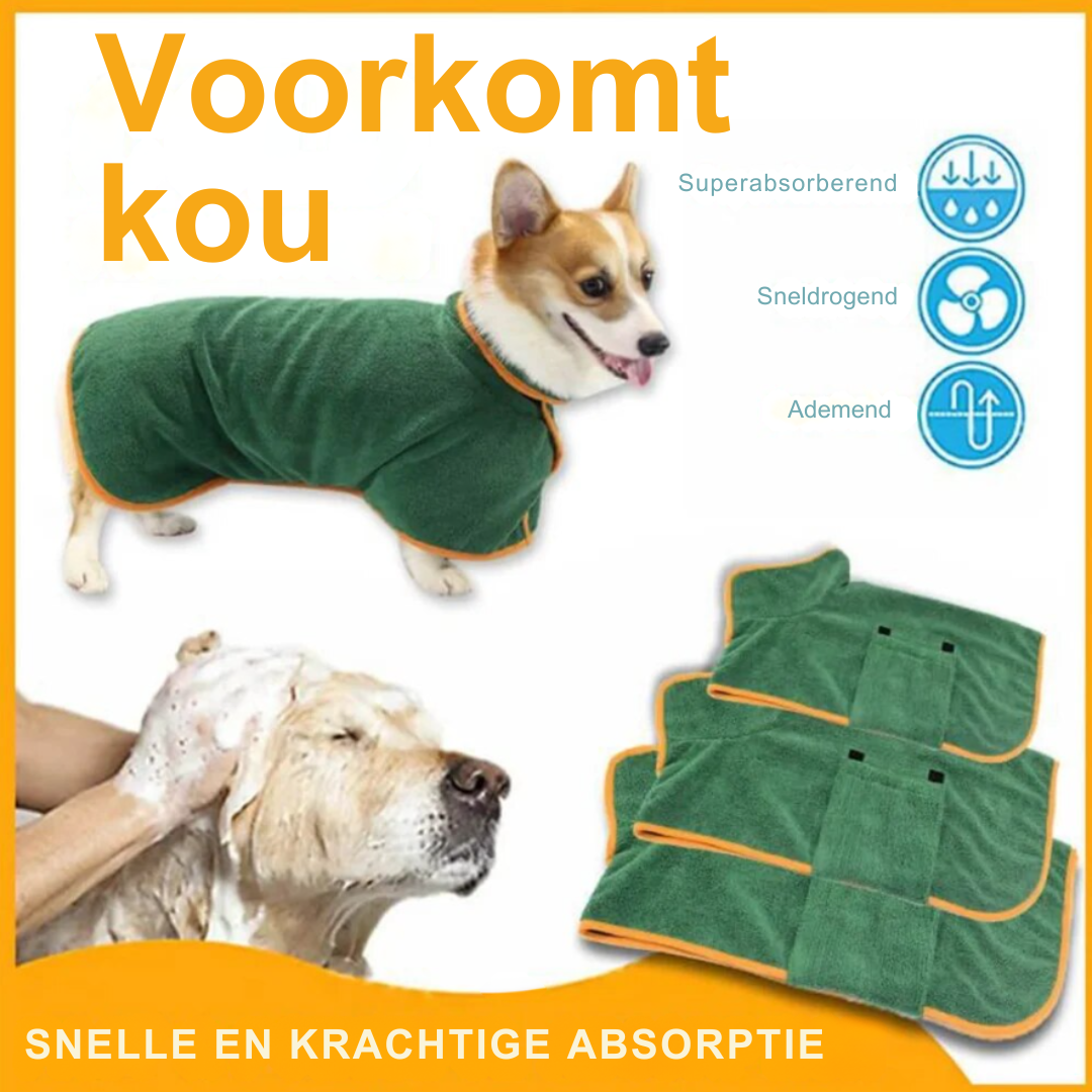 Hond Handdoek Robe voor Honden – Sneldrogende Verstelbare Hondenkleed, Comfortabele en Stijlvolle Badjas voor Alle Maten
